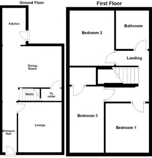 Floor Plan Image for 3 Bedroom Terraced House for Sale in Lipscombe Street, Milnsbridge Huddersfield