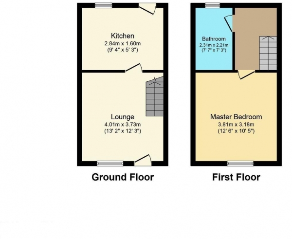 Floor Plan Image for 1 Bedroom End of Terrace House for Sale in Broomfield Terrace, Marsh, Huddersfield