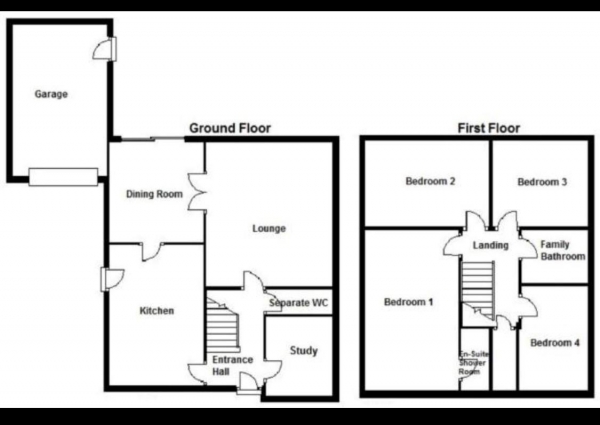 Floor Plan Image for 4 Bedroom Detached House for Sale in Moor Close, Beaumont Park, Huddersfield