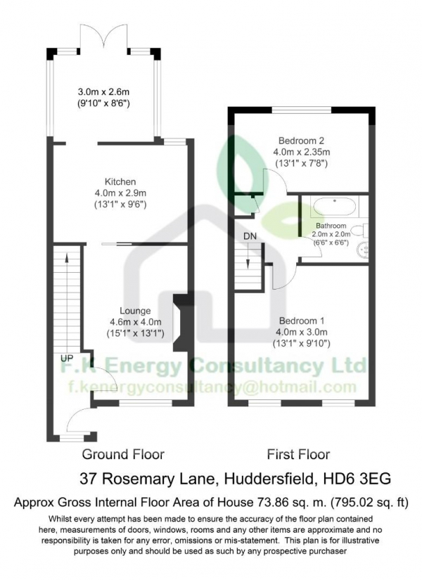 Floor Plan Image for 2 Bedroom Semi-Detached House for Sale in Rosemary Lane, Brighouse