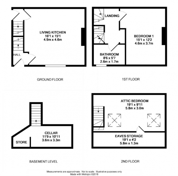 Floor Plan Image for 2 Bedroom Terraced House to Rent in Luck Lane, Marsh, Huddersfield