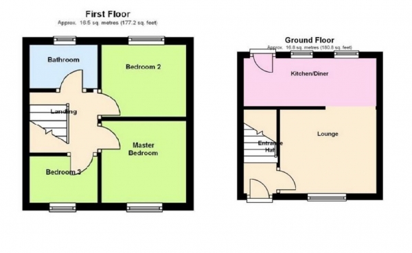 Floor Plan Image for 3 Bedroom Town House for Sale in Maplin Drive, Salendine Nook, Hudderfield