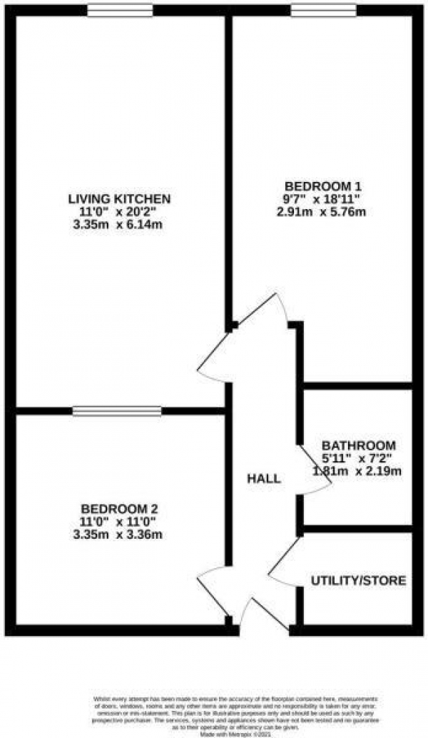 Floor Plan Image for 1 Bedroom Apartment for Sale in Savile Street, Huddersfield