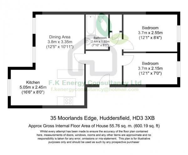 Floor Plan Image for 2 Bedroom Apartment for Sale in Moorlands Edge,  Mount Huddersfield