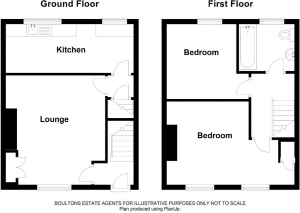 Floor Plan Image for 2 Bedroom Property to Rent in Manchester Road, Linthwaite, Huddersfield