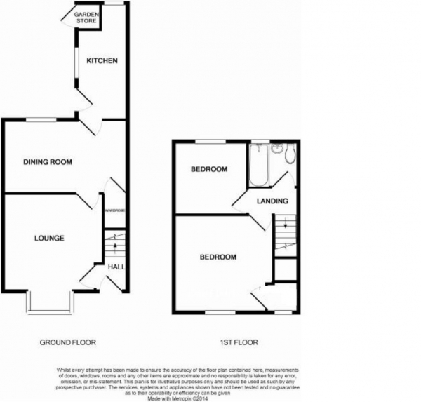 Floor Plan Image for 2 Bedroom Terraced House for Sale in Parkwood Road,  Longwood, Huddersfield