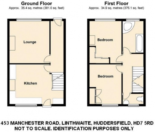 Floor Plan Image for 2 Bedroom Terraced House to Rent in Manchester Road, Linthwaite, Huddersfield