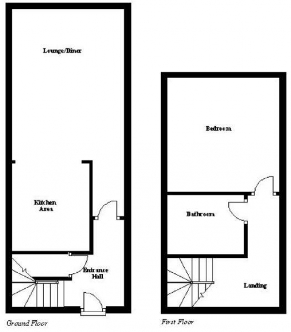 Floor Plan Image for 1 Bedroom Duplex for Sale in Low Westwood Lane, Linthwaite, Huddersfield