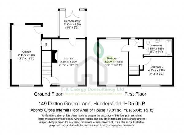 Floor Plan Image for 2 Bedroom Semi-Detached House for Sale in Dalton Green Lane, Huddersfield