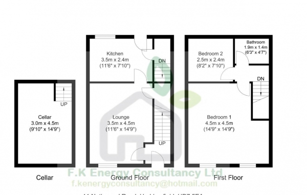 Floor Plan Image for 2 Bedroom Property for Sale in Netherend Road, Slaithwaite, Huddersfield