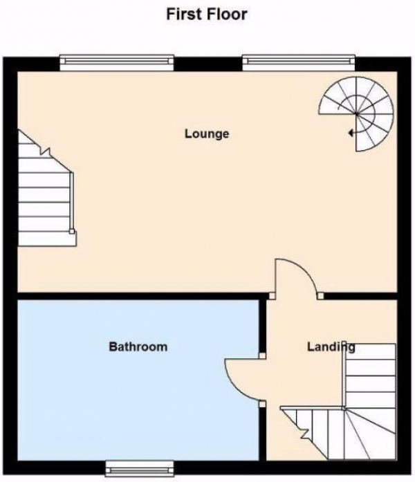 Floor Plan Image for 2 Bedroom End of Terrace House for Sale in Crescent Road, Birkby, Huddersfield