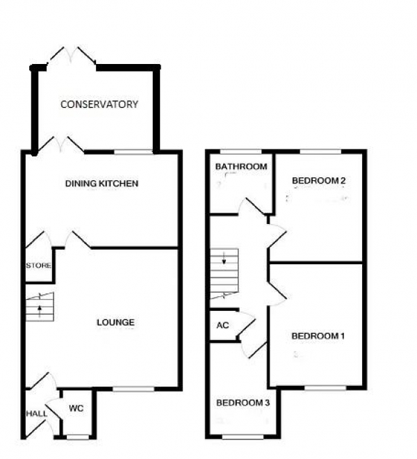 Floor Plan Image for 3 Bedroom Semi-Detached House for Sale in Mulberry Drive, Golcar, Huddersfield