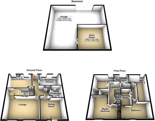 Floor Plan Image for 5 Bedroom End of Terrace House for Sale in Brooklands Close, Holywell Green, Halifax