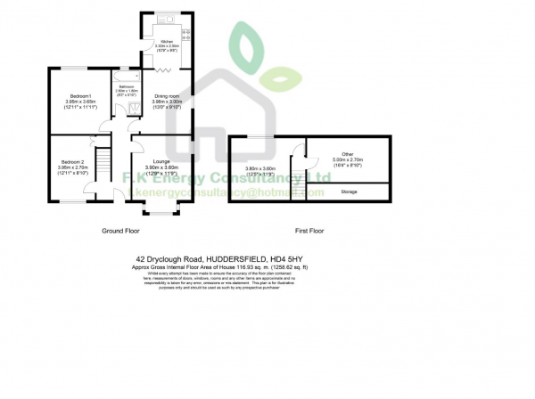 Floor Plan Image for 4 Bedroom Semi-Detached Bungalow for Sale in Dryclough Road, Huddersfield