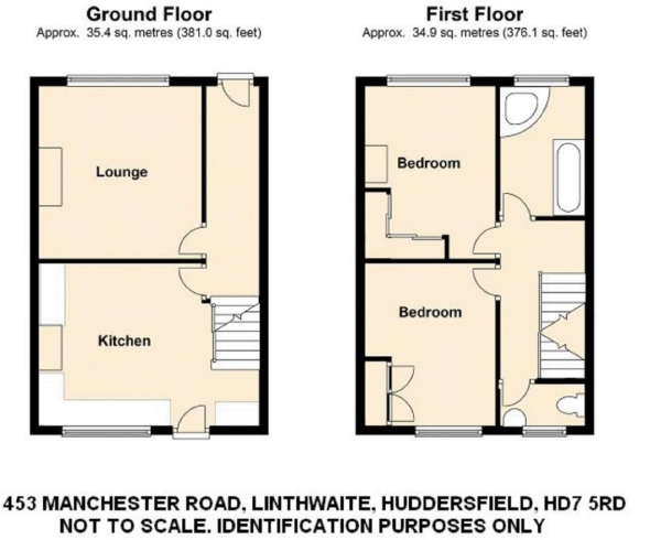 Floor Plan Image for 2 Bedroom Terraced House for Sale in Manchester Road, Linthwaite, Huddersfield