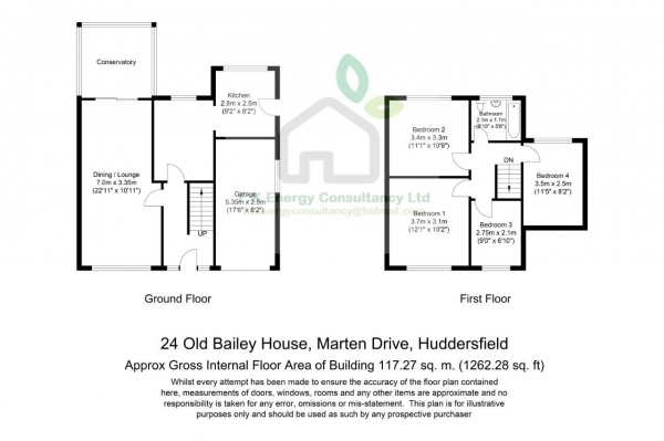 Floor Plan Image for 4 Bedroom Detached House for Sale in Marten Drive, Huddersfield