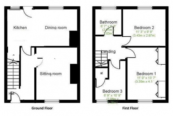 Floor Plan Image for 3 Bedroom Terraced House for Sale in Crescent Road, Netherton, Huddersfield