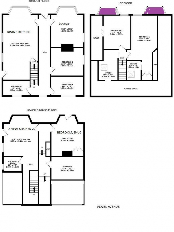 Floor Plan Image for 5 Bedroom Detached House for Sale in Alwen Avenue, Huddersfield