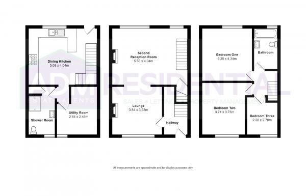 Floor Plan Image for 3 Bedroom End of Terrace House for Sale in Wood Street, Longwood, Huddersfield