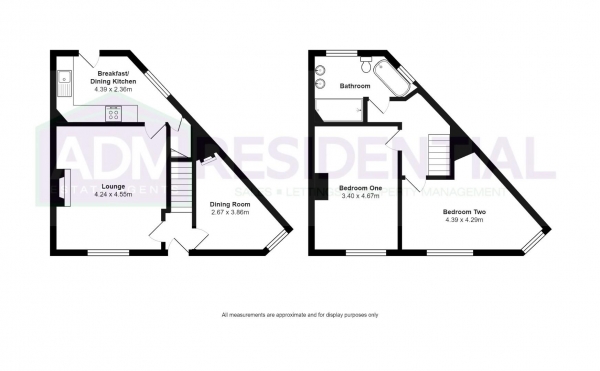 Floor Plan for 2 Bedroom Terraced House for Sale in Yew Tree Lane, Huddersfield, HD4, 5UY - Guide Price &pound154,995