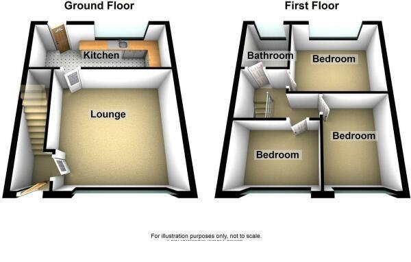 Floor Plan Image for 3 Bedroom Terraced House for Sale in Rudding Street, Crosland Moor, Huddersfield