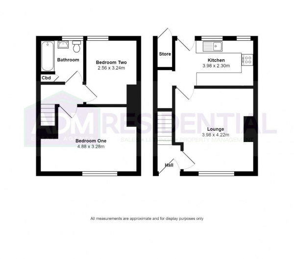 Floor Plan Image for 2 Bedroom End of Terrace House for Sale in Curzon Street, Huddersfield