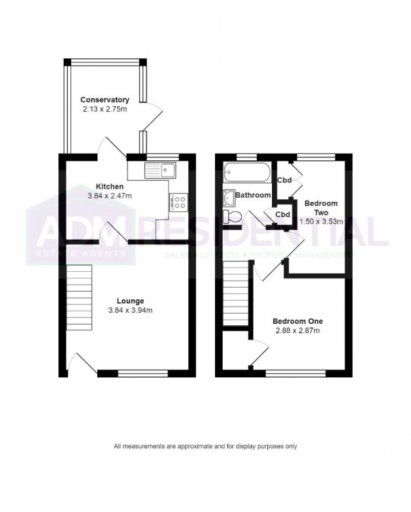 Floor Plan Image for 2 Bedroom Terraced House for Sale in Kinder Avenue, Cowlersley, Huddersfield