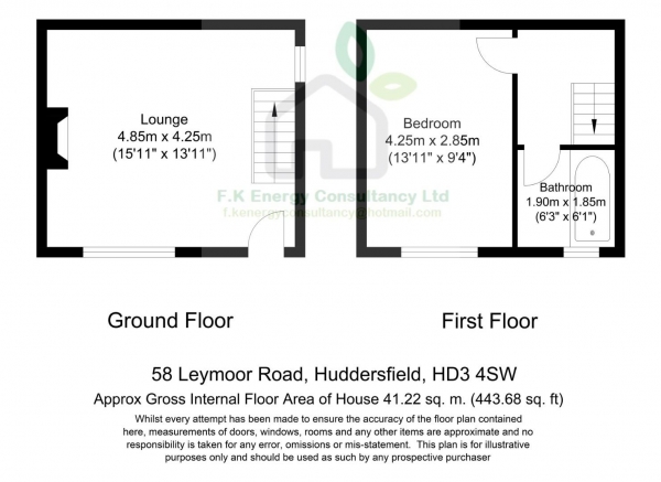 Floor Plan Image for 1 Bedroom Terraced House for Sale in Leymoor Road, Huddersfield