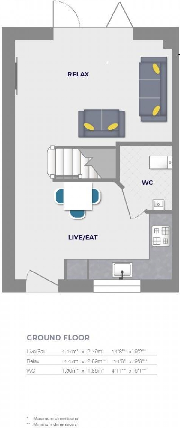 Floor Plan Image for 2 Bedroom Semi-Detached House for Sale in Sandpiper Court, Huddersfield