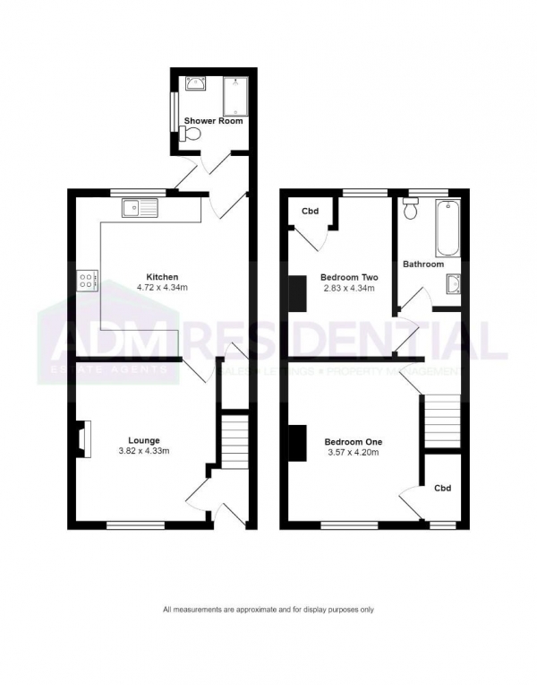 Floor Plan Image for 2 Bedroom Semi-Detached House for Sale in Denby Dale Road West, Calder Grove, Wakefield