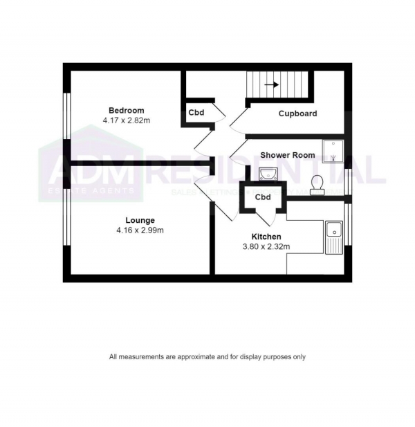 Floor Plan Image for 1 Bedroom Flat for Sale in Springwood Hall Close, Huddersfield