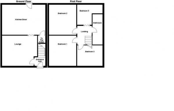 Floor Plan Image for 3 Bedroom Terraced House to Rent in George Street, Milnsbridge, Huddersfield