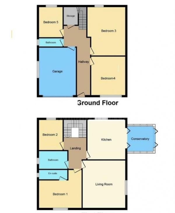 Floor Plan for 5 Bedroom Detached House for Sale in Benn Lane, Longwood, Huddersfield, HD3, 4RT - Offers Over &pound399,995