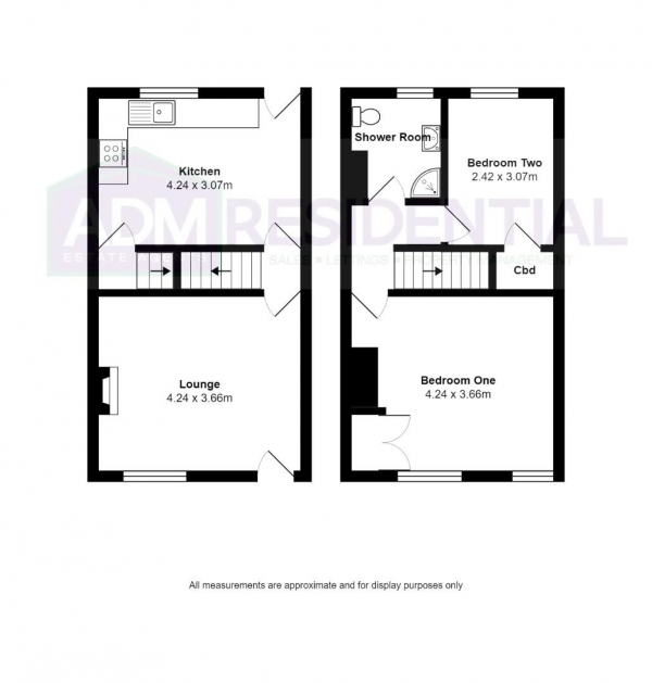 Floor Plan for 2 Bedroom Property for Sale in Crow Lane, Huddersfield, HD3, 4PH - OIRO &pound125,000