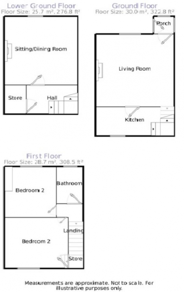 Floor Plan Image for 2 Bedroom Terraced House for Sale in St Georges Square, Outlane