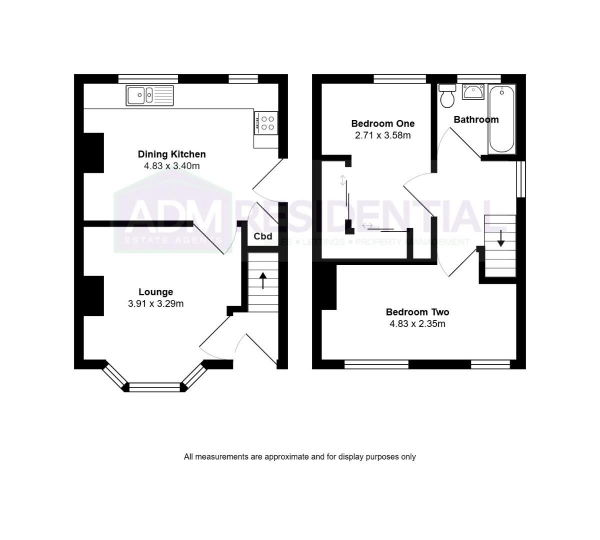 Floor Plan Image for 2 Bedroom Semi-Detached House for Sale in Alma Drive, Huddersfield