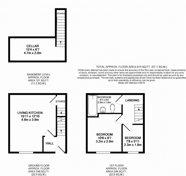 Floor Plan Image for 2 Bedroom Terraced House to Rent in Thorncliffe Street, Lindley, Huddersfield