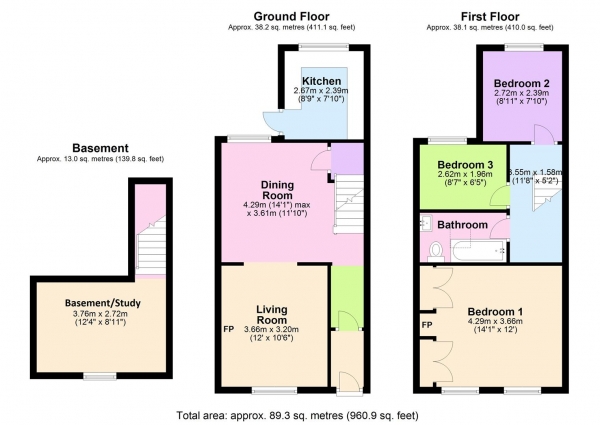 Floor Plan Image for 3 Bedroom Semi-Detached House for Sale in Byde Street, Hertford