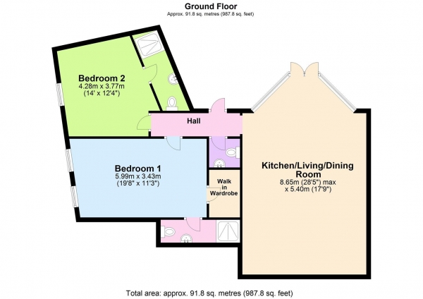 Floor Plan Image for 2 Bedroom Flat for Sale in Castle Street, Hertford