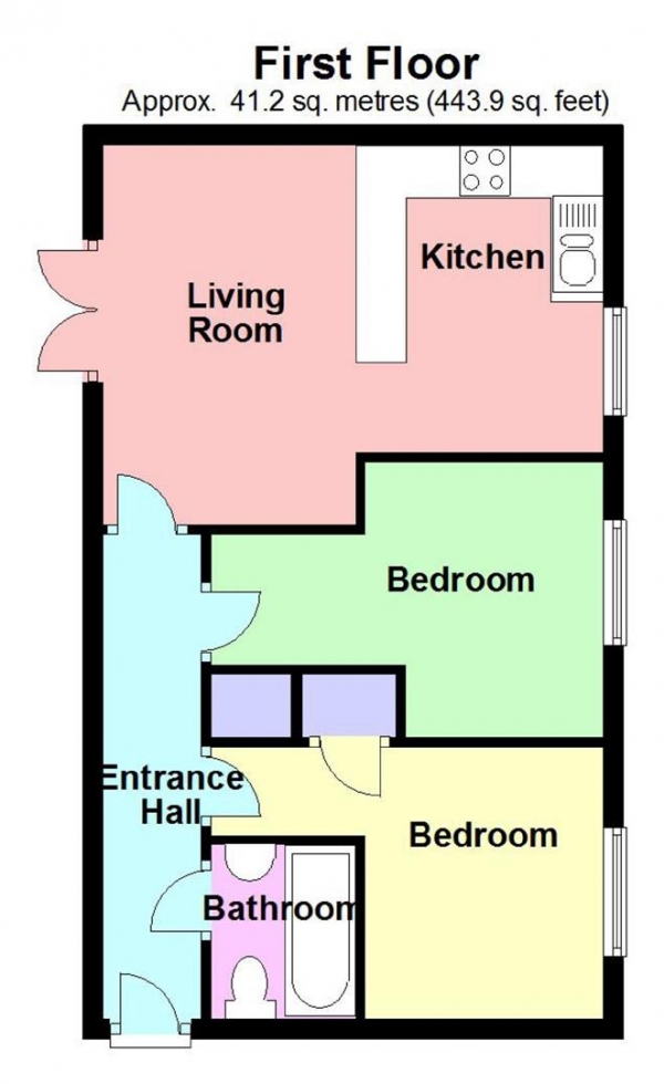 Floor Plan for 2 Bedroom Flat for Sale in Belvedere Apartments, 113 Fore Street, Hertford, SG14, 1AS - Guide Price &pound265,000