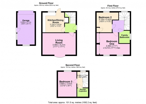 Floor Plan Image for 3 Bedroom Semi-Detached House for Sale in Salisbury Crescent, Cheshunt, Waltham Cross