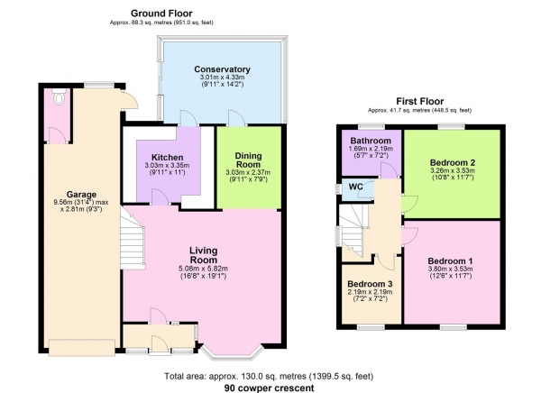 Floor Plan Image for 3 Bedroom Detached House for Sale in Cowper Crescent, Bengeo