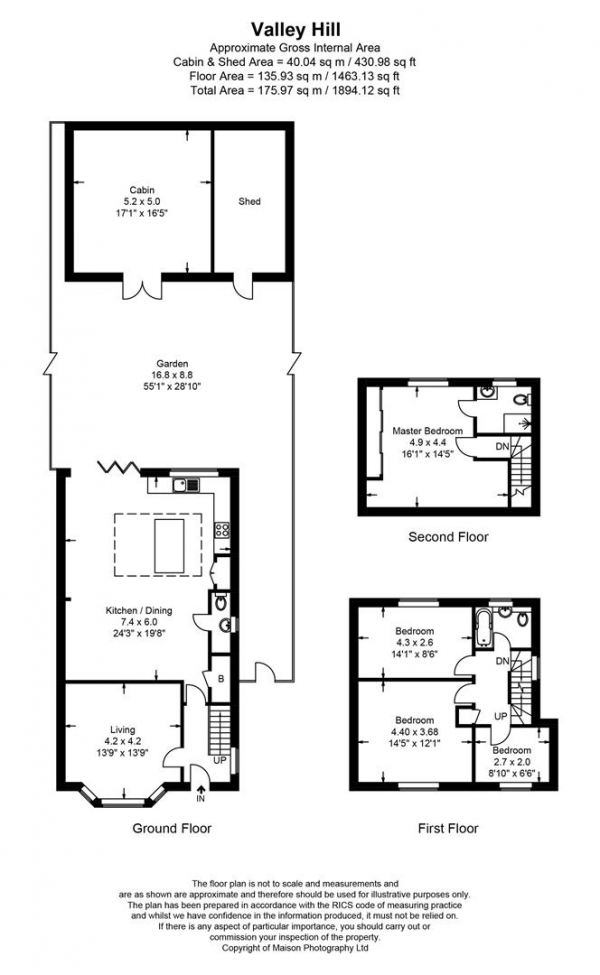 Floor Plan Image for 4 Bedroom Semi-Detached House for Sale in Valley Hill, Loughton