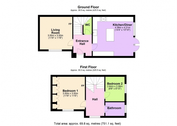 Floor Plan Image for 2 Bedroom End of Terrace House for Sale in Raynham Street, Hertford