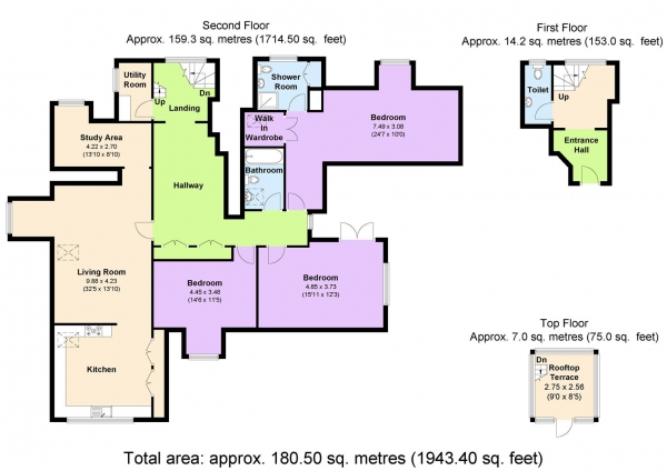 Floor Plan Image for 3 Bedroom Penthouse for Sale in Mangrove Road, Hertford