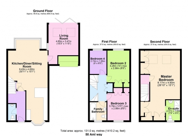 Floor Plan Image for 4 Bedroom Semi-Detached House for Sale in Arthur Martin-Leake Way, High Cross