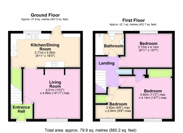 Floor Plan Image for 3 Bedroom Terraced House for Sale in Windsor Drive, Hertford