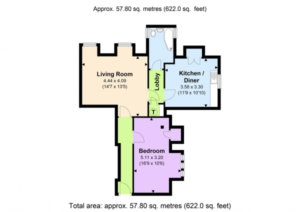 Floor Plan Image for 1 Bedroom Flat for Sale in Holwell Court, Esssendon