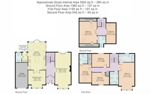 Floor Plan Image for 6 Bedroom Detached House for Sale in Ashbourne Gardens, Hertford