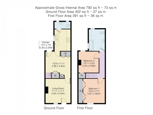 Floor Plan Image for 2 Bedroom Terraced House for Sale in West Street, Hertford